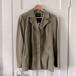 NWT DANIER suede nubuck blazer M Sage green